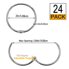 24pcs Anti Rust Metal Shower Curtain Hooks Sliding Smooth Circular