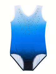Girls Gradient Sleeveless Gymnastics Leotard