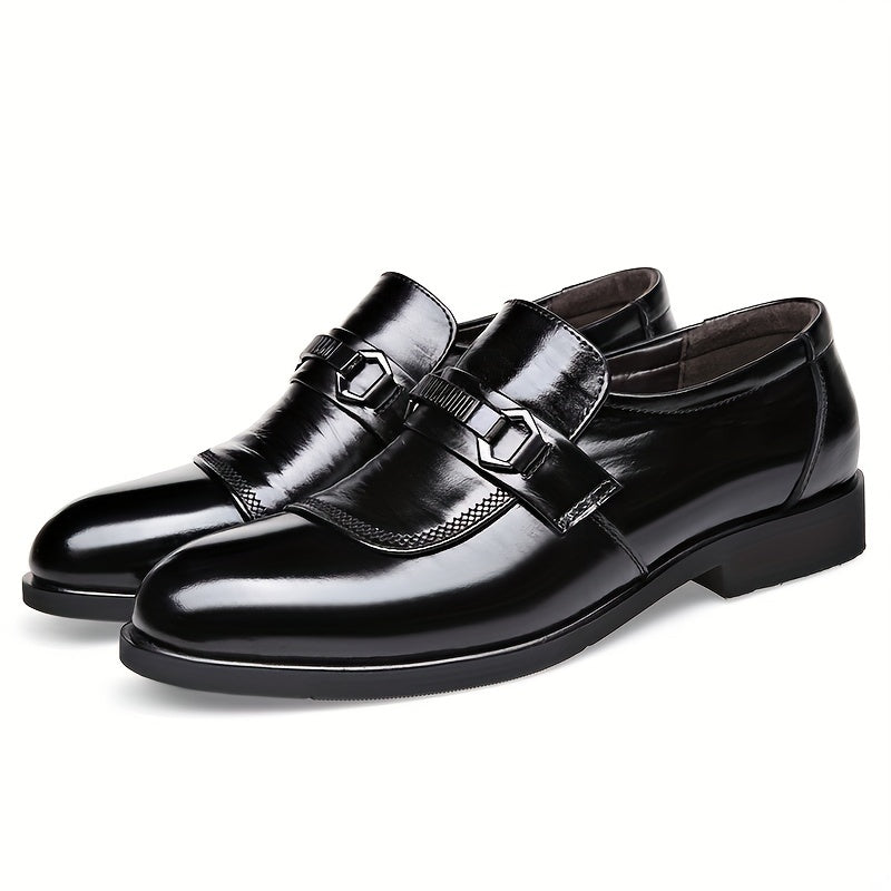 Men's Leather Oxford Shoes British Style Wear-resistant Non-slip Dress Shoes