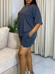 Casual Outfits 2 Piece Set Loose T shirt & shorts