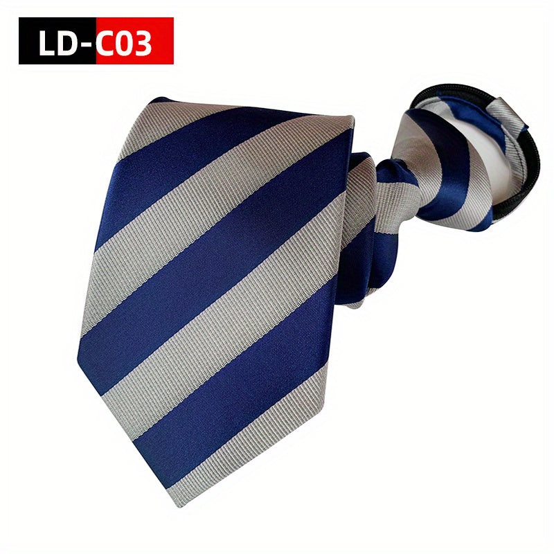 Easy Pull Lazy Tie Convenient Tie Polyester Men's Zip