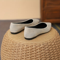 Women's Solid Denim Flat Shoes Casual Slip On Shoes