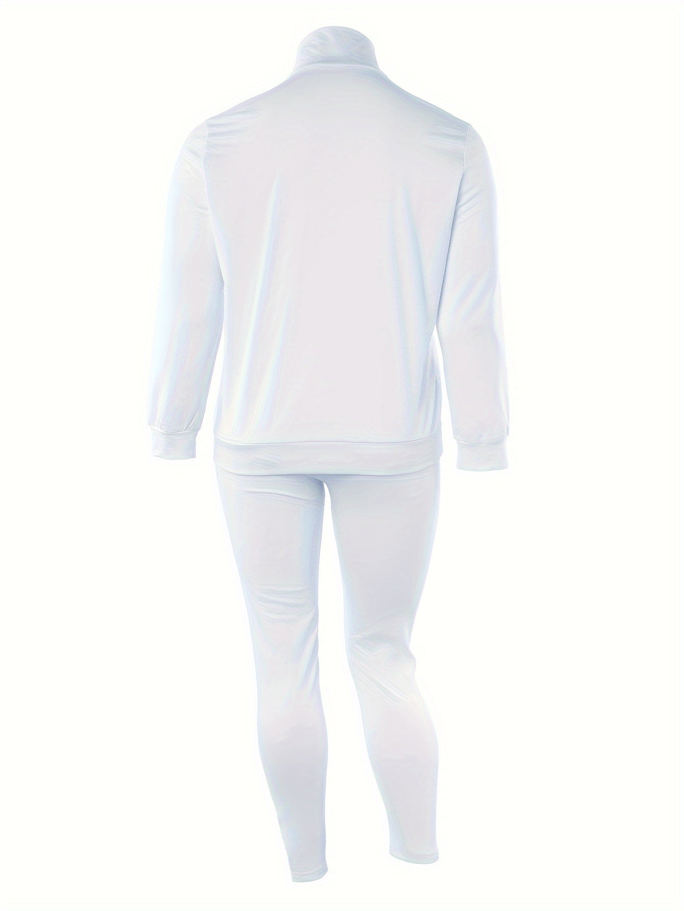 Two Piece Set: Long Sleeve Half Zipper Sweatshirt & Ripped Pants