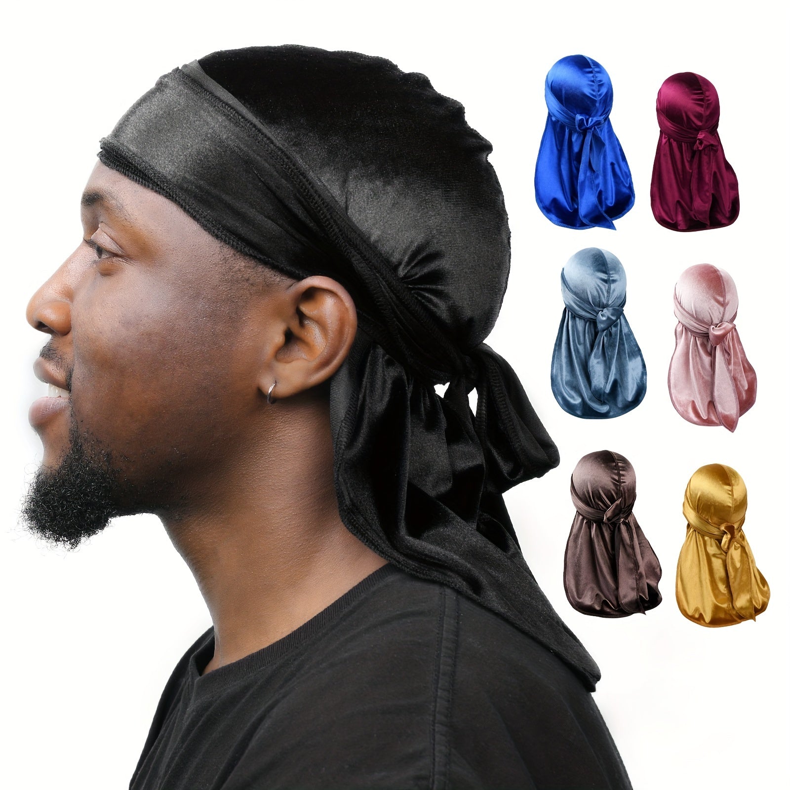 Men's Pirate Hat with Long Tail - Muslim Turban Durag