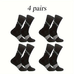 4 Pairs Athletic Anti-slip Football Socks For Men And Women