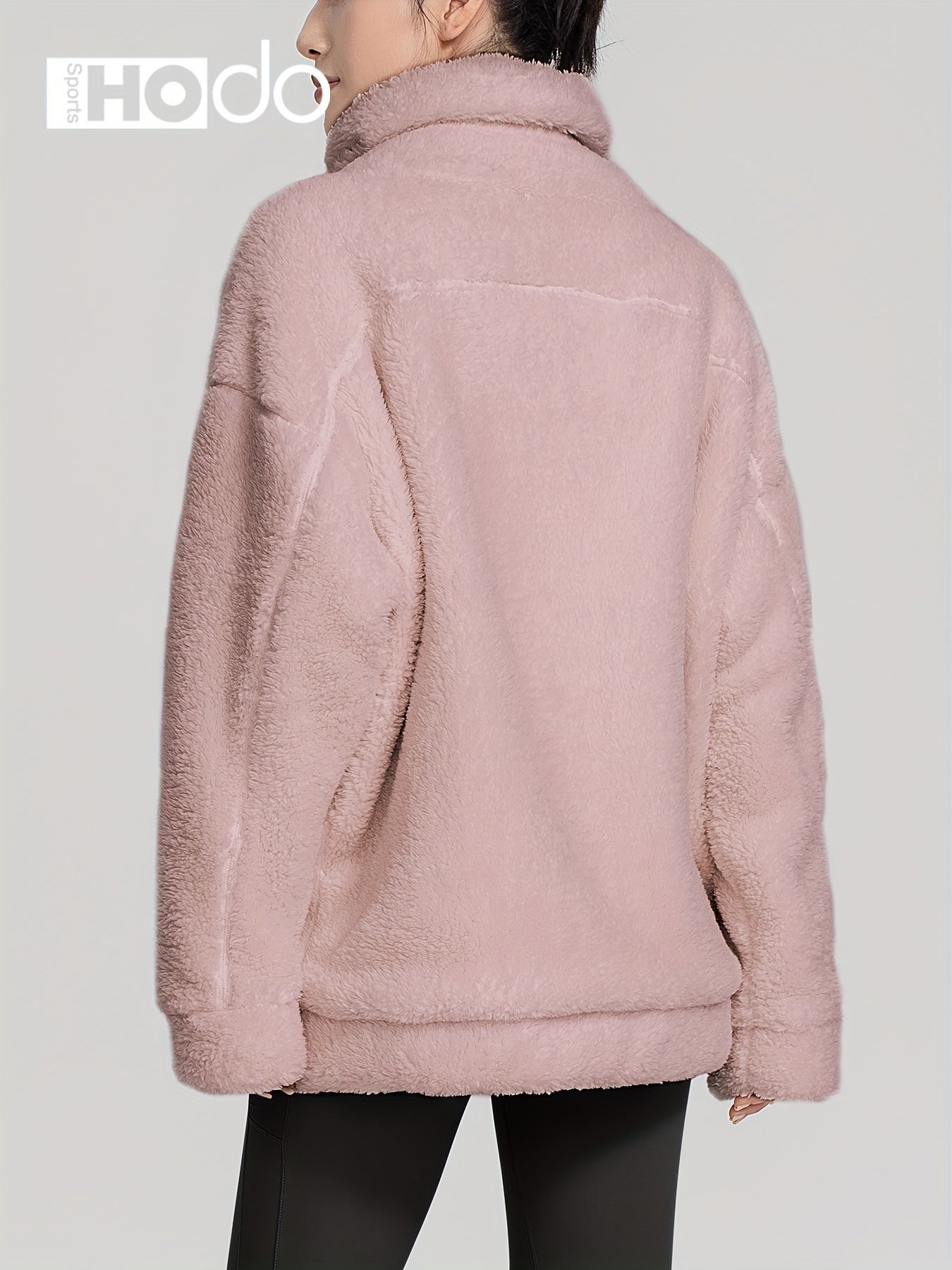 Women's Zip Up Fleece Jacket Turtle Neck Coat