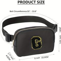 Letter Decor Waist Bag Pouch Adjustable Strap Fanny Pack For Women Sports