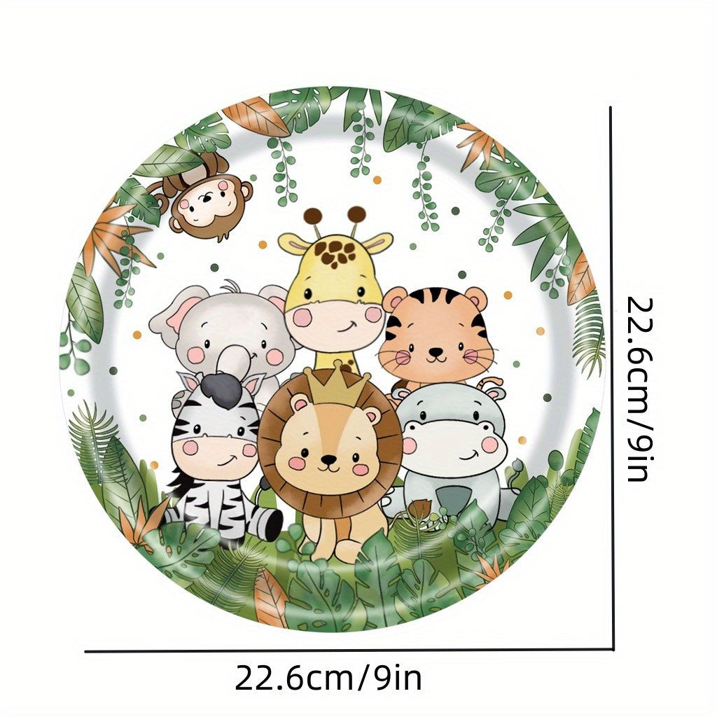Forest Zoo Theme Party Disposable Tableware Set