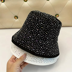 Rhinestone Decor Casual Bucket Hat - Adjustable Fisher