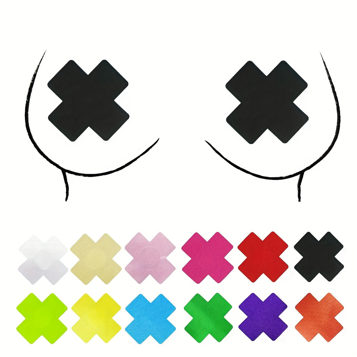 X-shaped Disposable Breast Stickers Satin Anti-exposure
