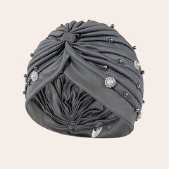 Faux Pearl Beads Hair Wraps Turban Head Scarf Beanie Cap