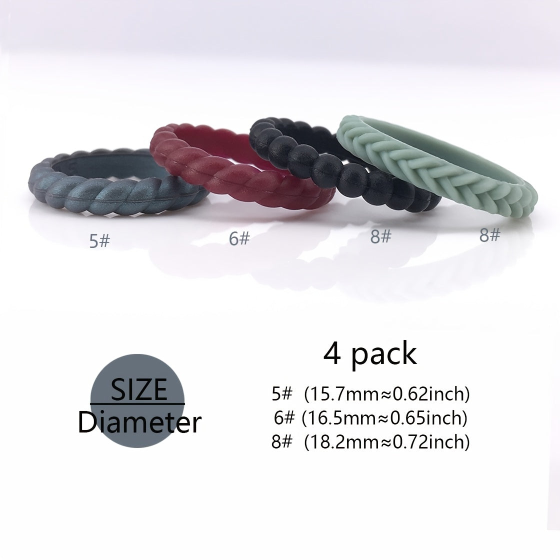 4 Pack Casual Silicone Rings for Women and Men