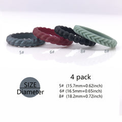 4 Pack Casual Silicone Rings for Women and Men