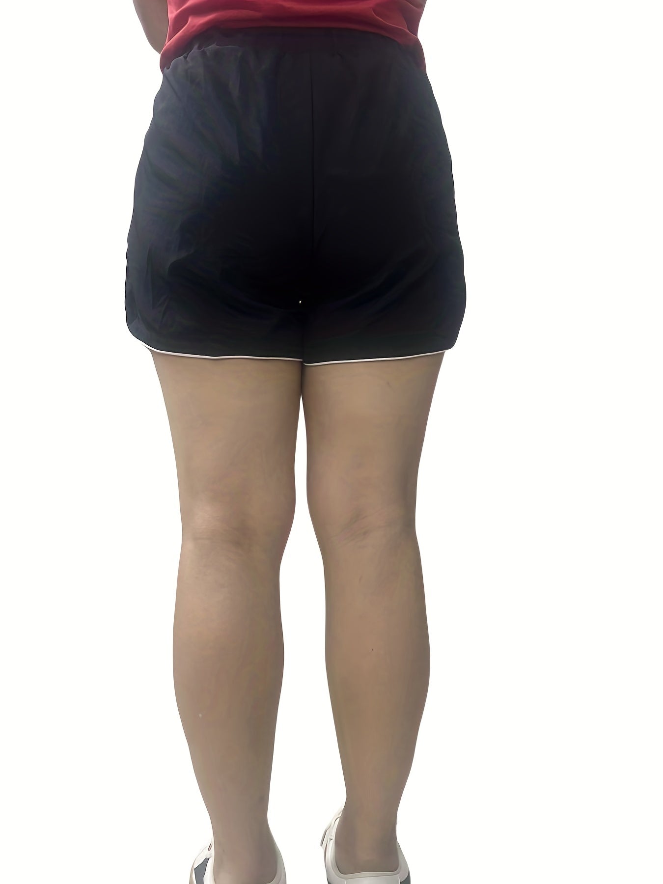 Contrast Trim Pocket Shorts Elastic Waist Shorts