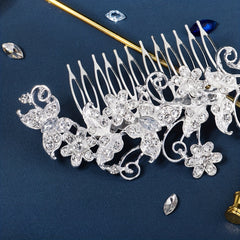 Rhinestone Crystal Hair Comb Leaf Insert Bridal Hair Accessories