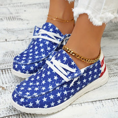 Casual Star Spangled Canvas Shoes Lightweight Low Top Shoes