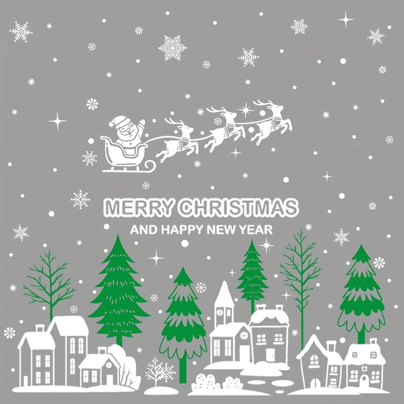 Christmas Window Clings Santa Reindeer Snowman Snowflakes Stickers