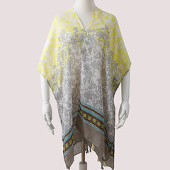 Boho Silk Tassel Shawl Windproof Sunscreen Cape