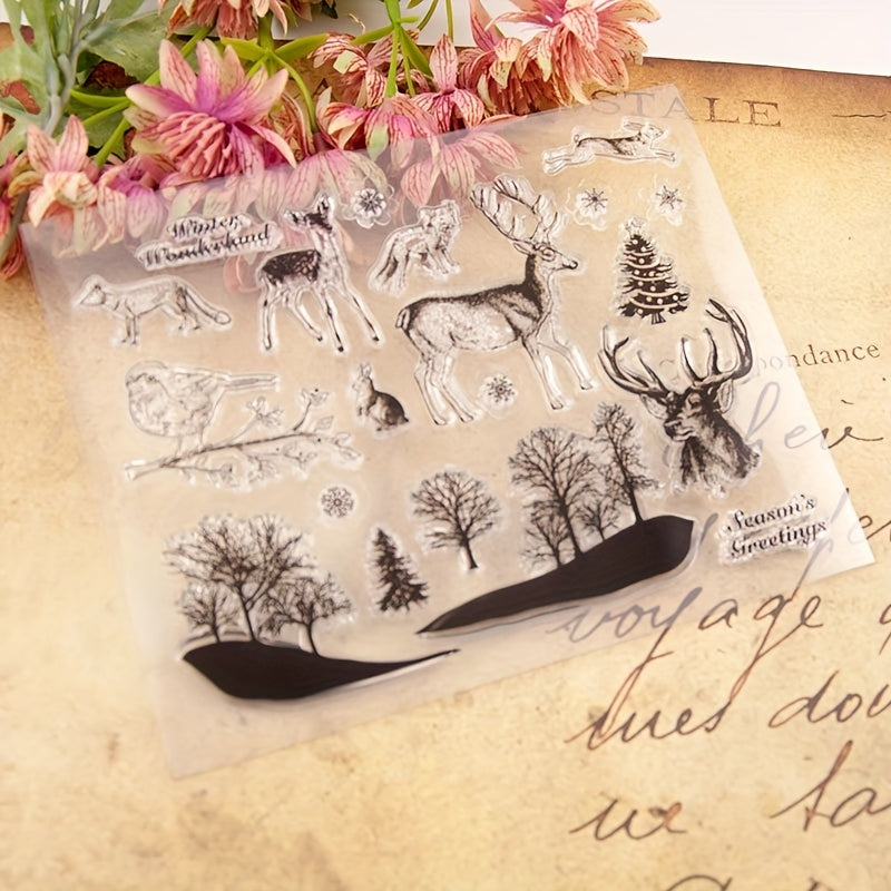 Deer Rabbit Fox Clear Stamps for DIY Greeting Card Making
