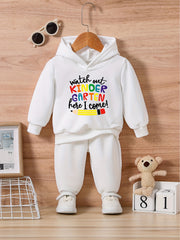 Baby Letter Print Casual Outfit Set KINDERGARTEN HERE I COME