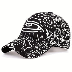 Eye Cartoon Graffiti Baseball Cap Solid Casual Adjustable Sun Hat
