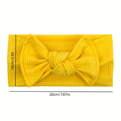 Elastic Bow Ribbed Wide Brim Headband Soft Comfortable