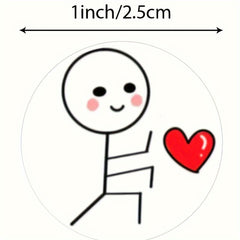 1000pcs Love Stickers 2 Rolls Cartoon Journal Diary Round Creative Label