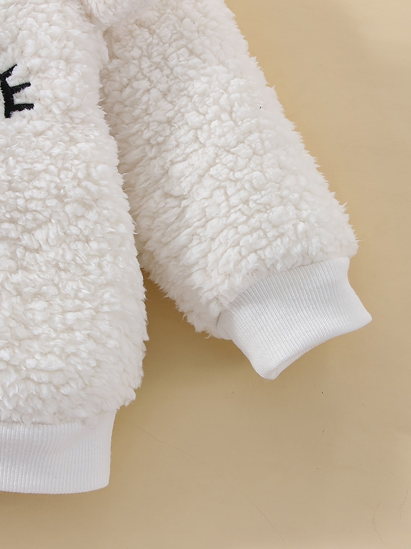 Girls Fleece Animal Embroidered Set Winter Baby Clothes