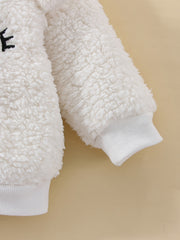 Girls Fleece Animal Embroidered Set Winter Baby Clothes