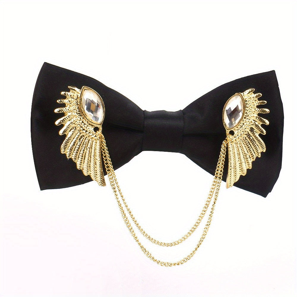 Metal Chain Double Layer Bow Tie Men's Party Dress Bow