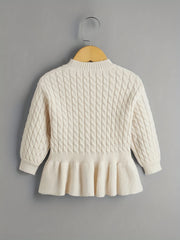 Toddler Girls Ruffle Skirt Pullover Knit Top