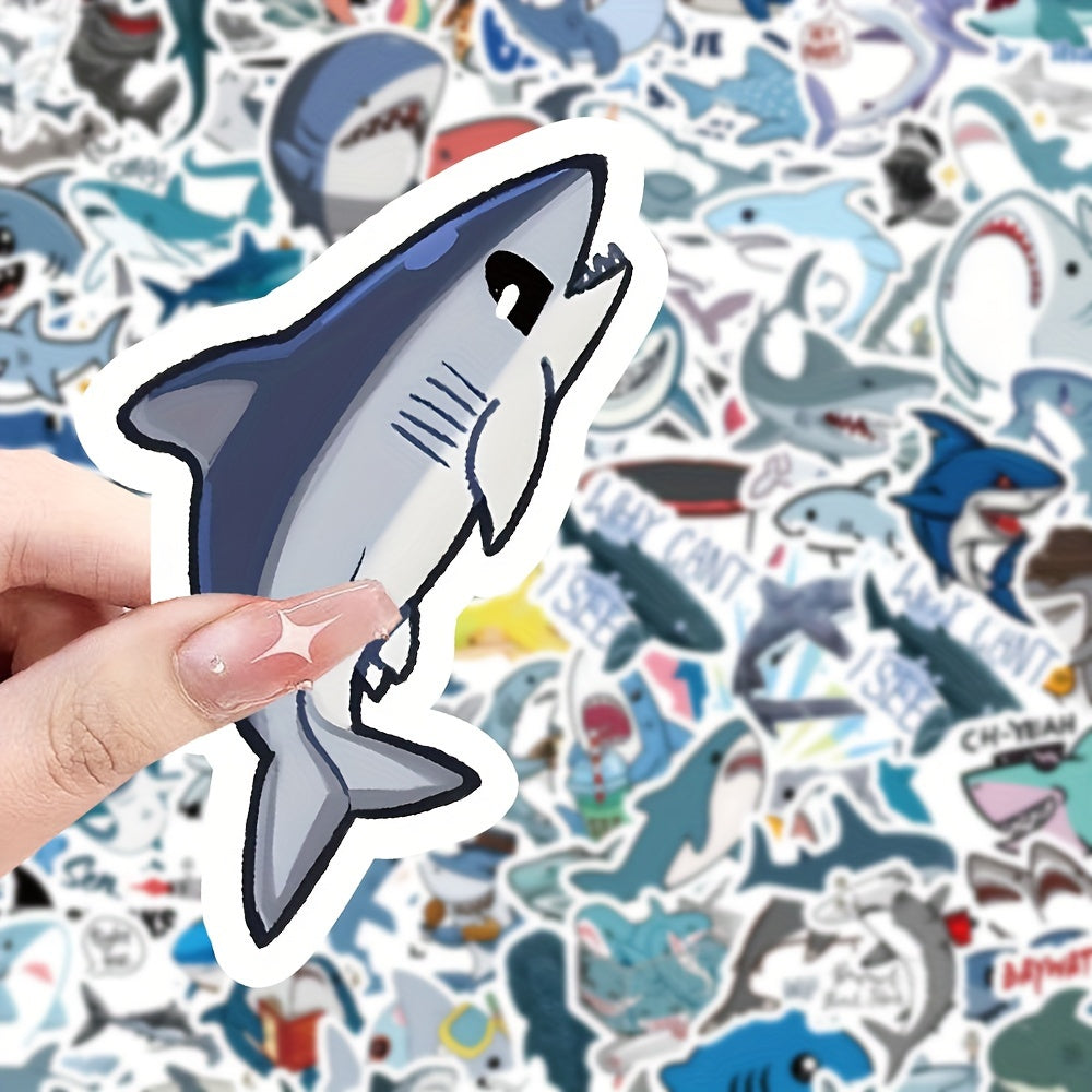 100pcs Small Shark Series Graffiti Stickers Waterproof Decorative Stickers