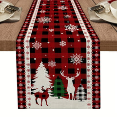 Polyester Square Table Runner Merry Christmas Theme Holiday Decoration