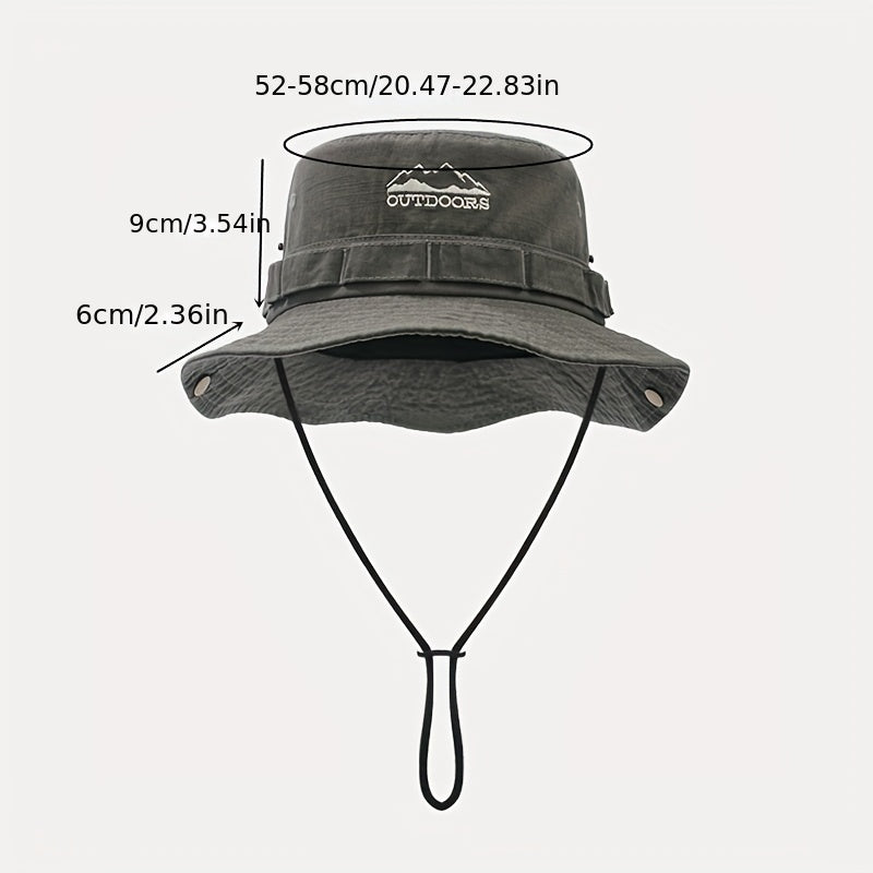 Foldable Bucket Sun Hat Embroidered Boonie Hat