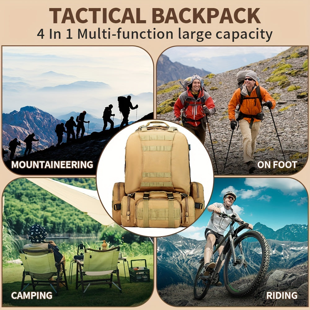 55L Waterproof Tactical Backpack for Outdoor Camping