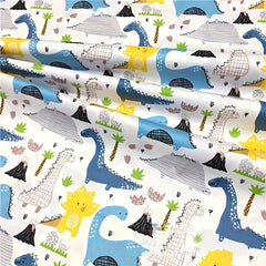 8pcs Dinosaur Cotton Fabric Set 19.6x19.6 Quilting Craft Precut Square Sheet