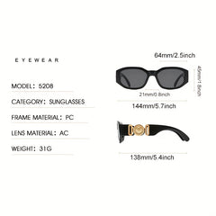 Square Frame Sunglasses Gradient Lens Glasses UV400