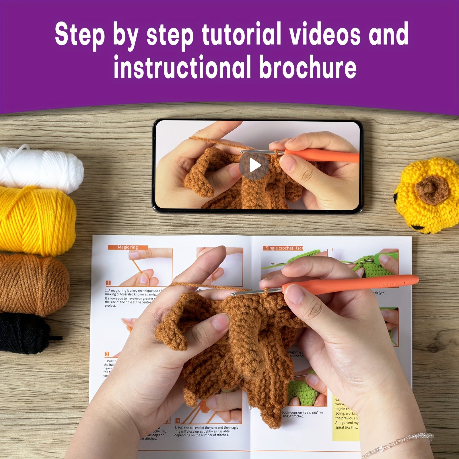 Beginner's Crochet Set With Instructions & Video Tutorial