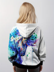 Tie Dye Horse Long Sleeve Hoodie