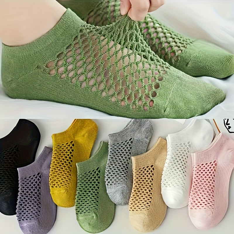 Breathable Mesh Ankle Socks for Running & Sports - 8 Pairs