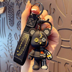 Mechanical Little Bear Keychain For Men Cartoon Car Key Pendant