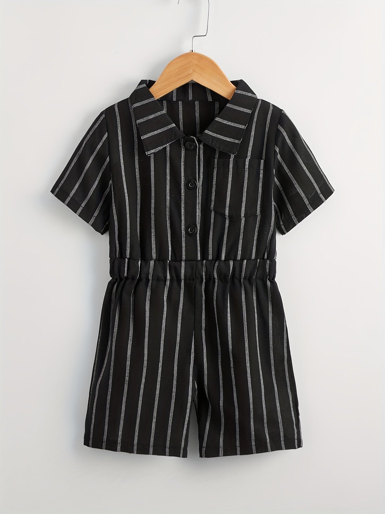 Kids Stripes Short Sleeve Romper Jumpsuit
