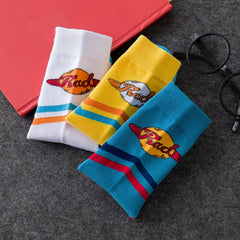 3 Pairs Cartoon Graffiti Mid Tube Socks Women's Stockings