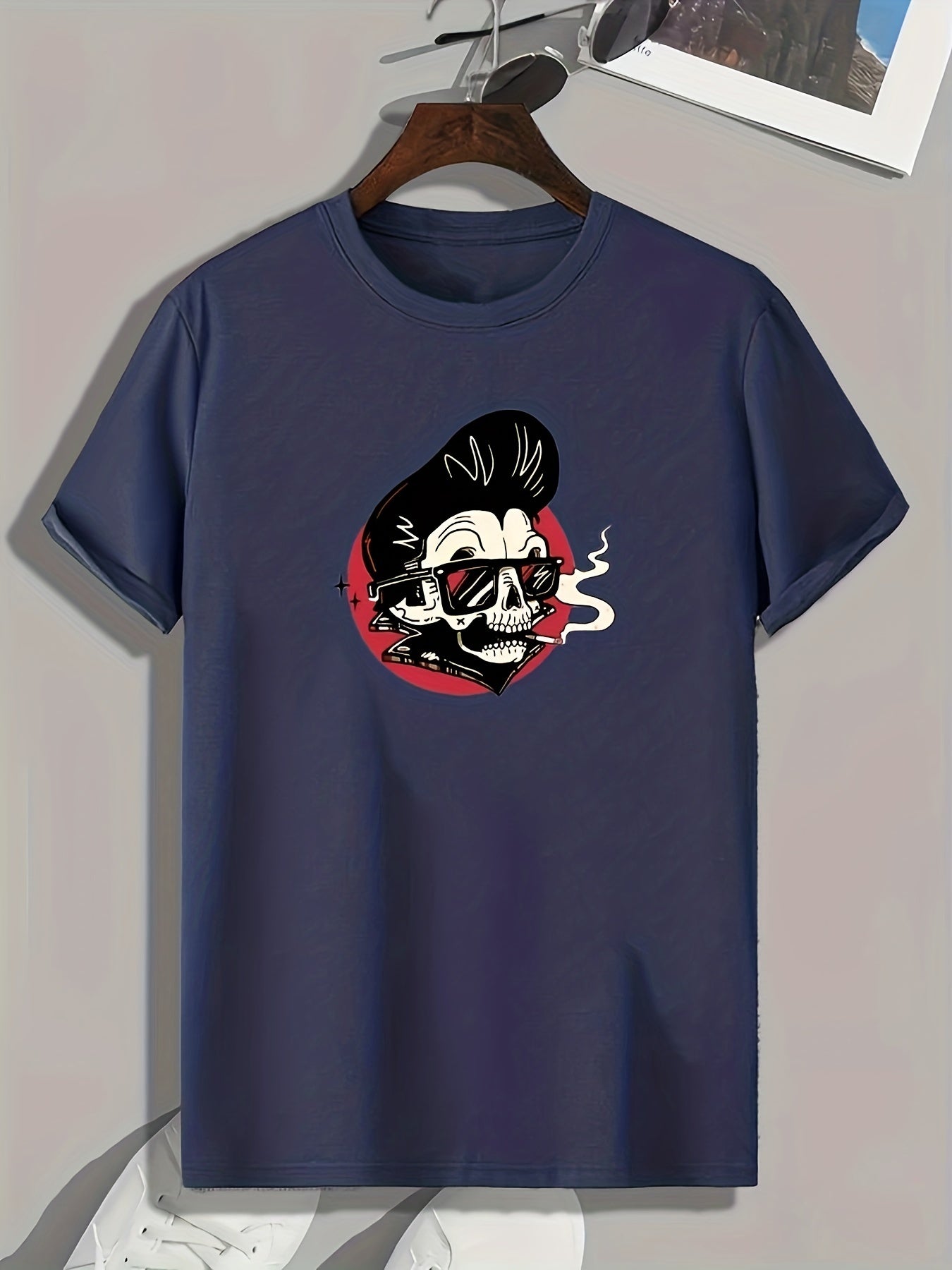 Skull Print Men's Graphic T shirt Casual Comfy Tees For Summer