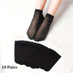 10 Pairs Sheer Mesh Short Socks for Women