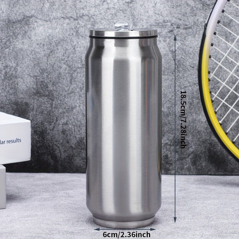 500ml Stainless Steel Cup with Lid and Straw - Leak-Proof Water Cup