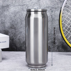 500ml Stainless Steel Cup with Lid and Straw - Leak-Proof Water Cup