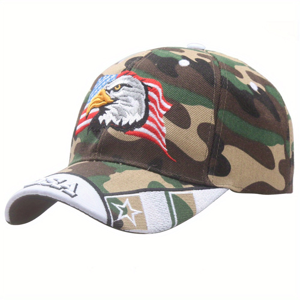 Eagle American Flag Embroidered Baseball Cap Sun Protection Trucker Hat