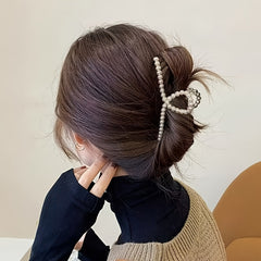 Minimalist Pearl Hair Claw Clips Non slip Women Girls Hair Accessories