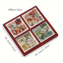 100pcs Butterfly and Plant DIY Journal Decoration Stickers